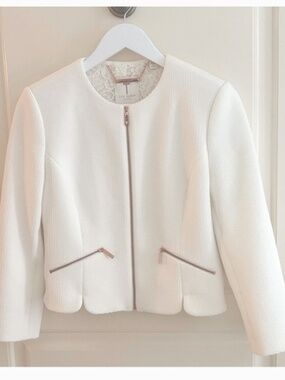 Ted baker ivory lace-lined blazer